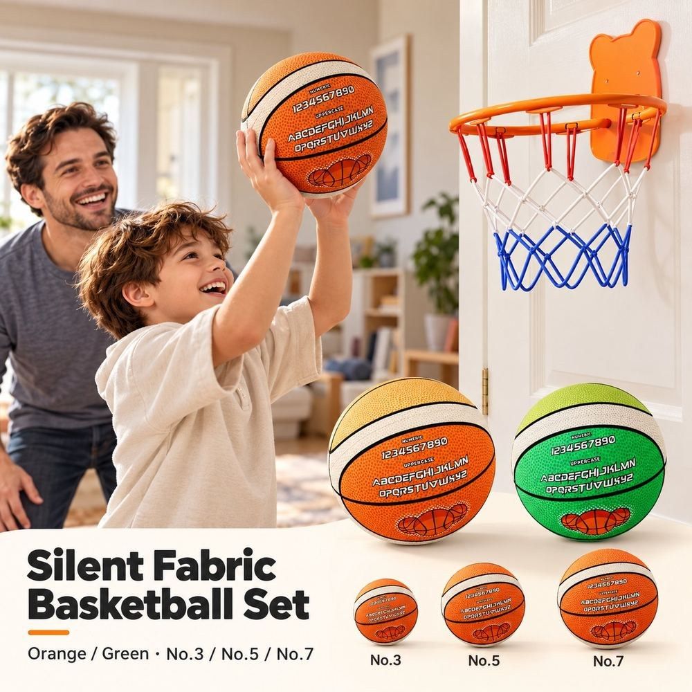 Fabric-Cover Silent Basketball Set