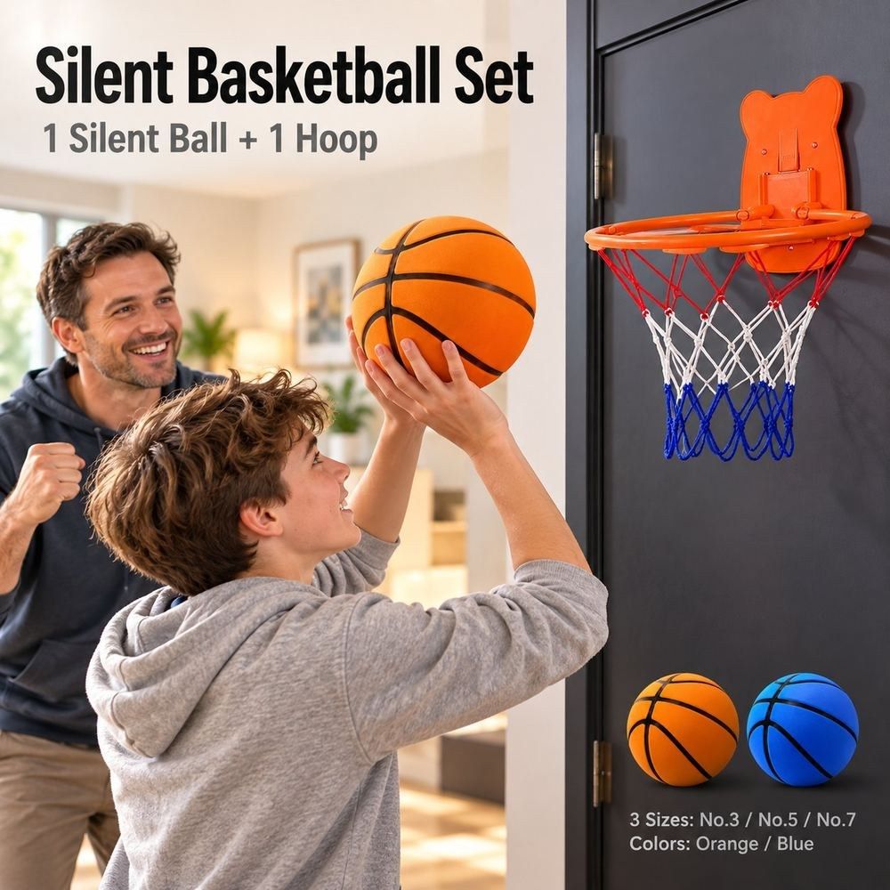 Flocked Silent Basketball Set